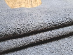 Peau de veau effet froissé -  gris taupe - cuirenstock