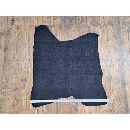 Peau de veau effet froissé -  noir - cuir en stock