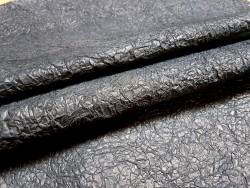 Peau de veau effet froissé -  noir - cuirenstock