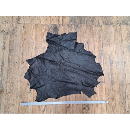 peau de cuir d'émeu - noir - maroquinerie - vêtement - cuir en stock