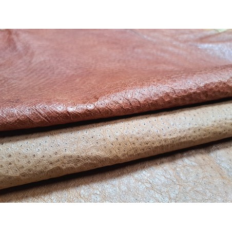 peau de cuir d'émeu - noisette/brun clair - maroquinerie - vêtement - Cuirenstock