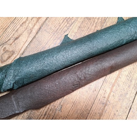 peau de cuir d'émeu - marron/vert - maroquinerie - vêtement - cuirenstock