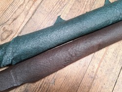 peau de cuir d'émeu - marron/vert - maroquinerie - vêtement - cuirenstock