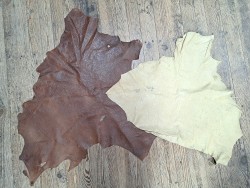 peau de cuir d'émeu - tabac/beige- maroquinerie - vêtement - Cuirenstock