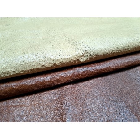 peau de cuir d'émeu - tabac/beige- maroquinerie - vêtement - Cuirenstock