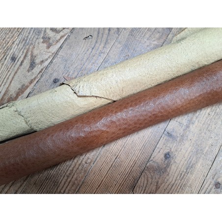 peau de cuir d'émeu - tabac/beige- maroquinerie - vêtement - Cuirenstock