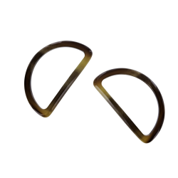 grands passants rectangulaire en plastique - marron - 45mm - Cuir en Stock