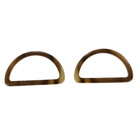 grands passants rectangulaire en plastique - brun - 45mm - Cuir en stock