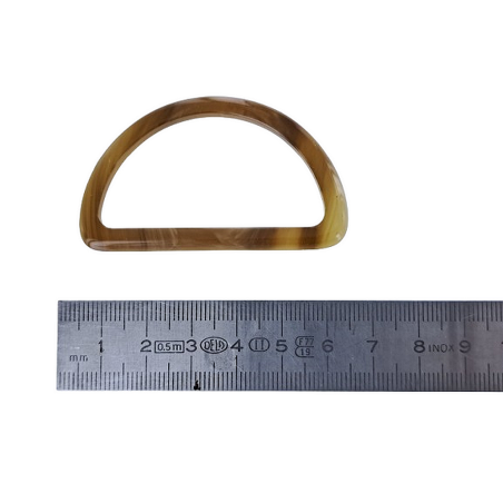 grands passants rectangulaire en plastique - brun - 45mm - Cuir en Stock