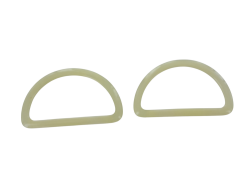 grands passants rectangulaire en plastique - beige - 45mm - Cuir en Stock