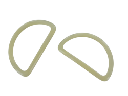 grands passants rectangulaire en plastique - beige - 45mm - Cuir en stock