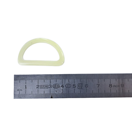 passants rectangulaire en plastique - beige - 25mm - Cuir en stock