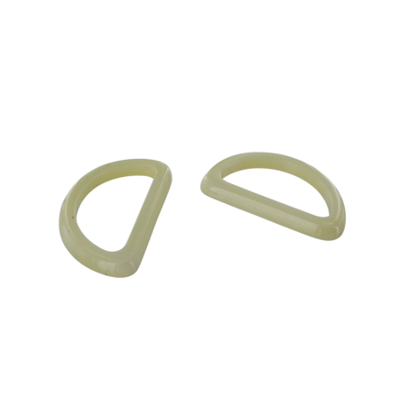 passants rectangulaire en plastique - beige - 25mm - cuir en stock
