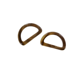 passants rectangulaire en plastique - brun - 25mm - Cuir en stock