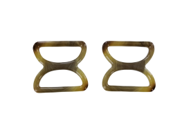 doubles anneaux demi-ronds en plastique - sable - 30mm - Cuir en stock