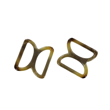 doubles anneaux demi-ronds en plastique - sable - 30mm - Cuir en Stock