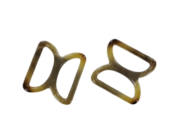 doubles anneaux demi-ronds en plastique - sable - 30mm - Cuir en Stock