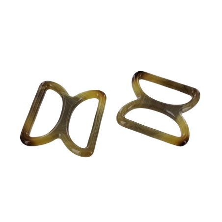 doubles anneaux demi-ronds en plastique - sable - 30mm - Cuirenstock
