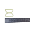 doubles anneaux demi-ronds en plastique - beige - 30mm - Cuir en Stock