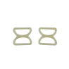 doubles anneaux demi-ronds en plastique - beige - 30mm - Cuir en stock