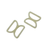 doubles anneaux demi-ronds en plastique - beige - 30mm - Cuir en Stock