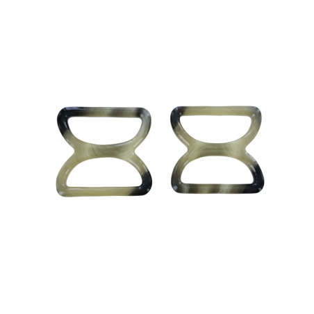 doubles anneaux demi-ronds en plastique - gris foncé - 30mm - Cuir en stock