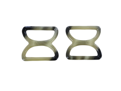 doubles anneaux demi-ronds en plastique - gris foncé - 30mm - Cuir en stock