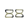 doubles anneaux demi-ronds en plastique - gris foncé - 30mm - Cuir en stock