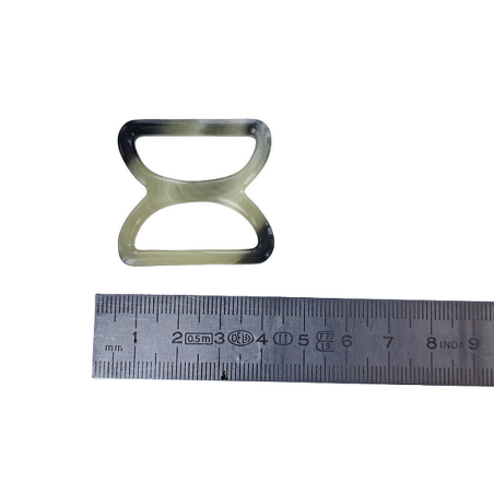 doubles anneaux demi-ronds en plastique - gris foncé - 30mm - Cuirenstock