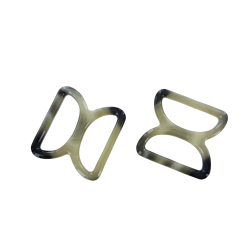 doubles anneaux demi-ronds en plastique - gris foncé - 30mm - Cuir en Stock