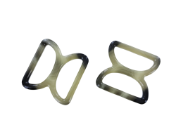 doubles anneaux demi-ronds en plastique - gris foncé - 30mm - Cuir en Stock