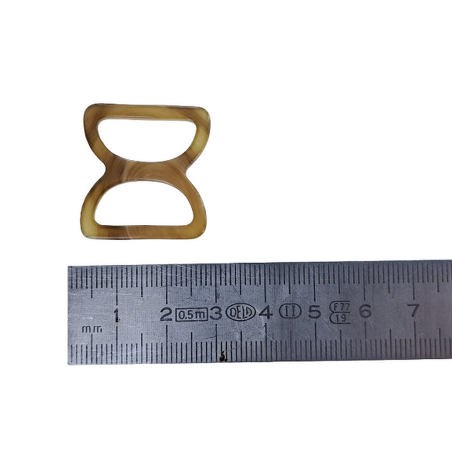 doubles anneaux demi-ronds en plastique - brun - 20mm - Cuir en Stock