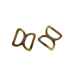 doubles anneaux demi-ronds en plastique - brun - 20mm - Cuir en Stock