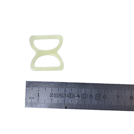 doubles anneaux demi-ronds en plastique - beige - 20mm - Cuir en Stock