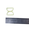 doubles anneaux demi-ronds en plastique - beige - 20mm - Cuir en Stock