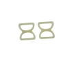 doubles anneaux demi-ronds en plastique - beige - 20mm - Cuir en Stock