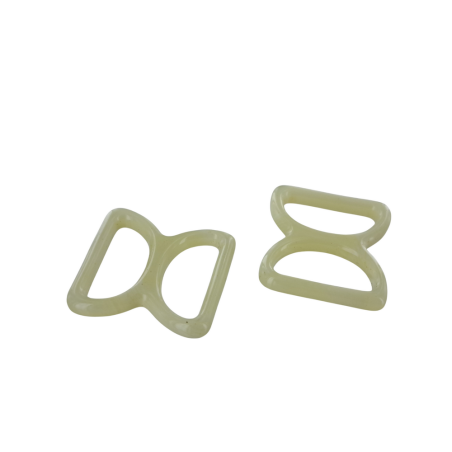 doubles anneaux demi-ronds en plastique - beige - 20mm - Cuirenstock