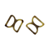 doubles anneaux demi-ronds en plastique - marron - 20mm - Cuir en stock