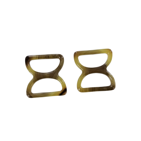 doubles anneaux demi-ronds en plastique - marron - 20mm - Cuirenstock