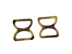 doubles anneaux demi-ronds en plastique - marron - 20mm - Cuirenstock