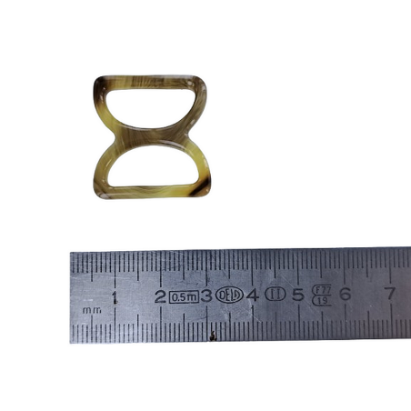 doubles anneaux demi-ronds en plastique - marron - 20mm - Cuir en stock