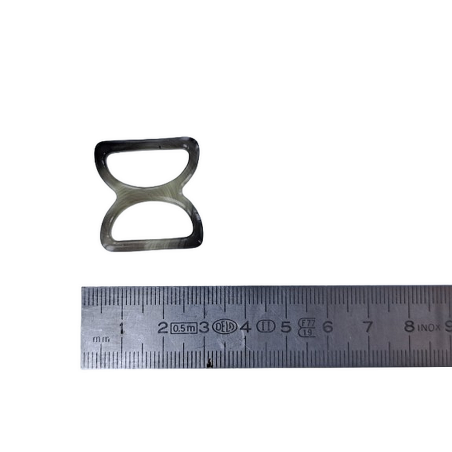 doubles anneaux demi-ronds en plastique - gris foncé - 20mm - Cuirenstock