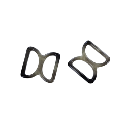 doubles anneaux demi-ronds en plastique - gris foncé - 20mm - Cuir en stock