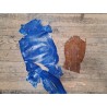 Lot de 2 peaux de cuir de lézard - D - Caramel/Bleu électrique