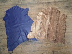 Lot de 2 peaux de cuir de mouton et de chèvre - A - Cuir en Stock