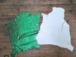 Lot de 2 peaux de cuir d'agneau et de mouton - cuirenstock