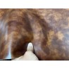 Demi-peau de cuir de veau BOX lisse - tannage ferme - nuancé effet tamponné - pain brûlé - Cuir en Stock