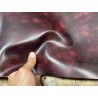 Demi-peau de cuir de veau BOX lisse - tannage ferme - nuancé effet tamponné - bordeaux - Cuir en Stock
