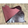 Demi-peau de cuir de veau BOX lisse - tannage ferme - nuancé effet tamponné - bordeaux - Cuir en Stock