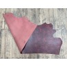 Demi-peau de cuir de veau BOX lisse - tannage ferme - nuancé effet tamponné - bordeaux mat - Cuir en Stock